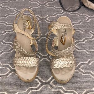 Gold Micheal Kors high heels
